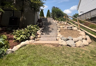 Hardscaping with stairs